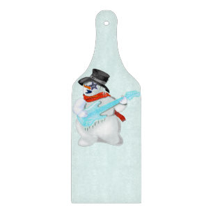 Rock and Roll Snowman Cutting Board