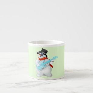 Rock and Roll Snowman Espresso Cup