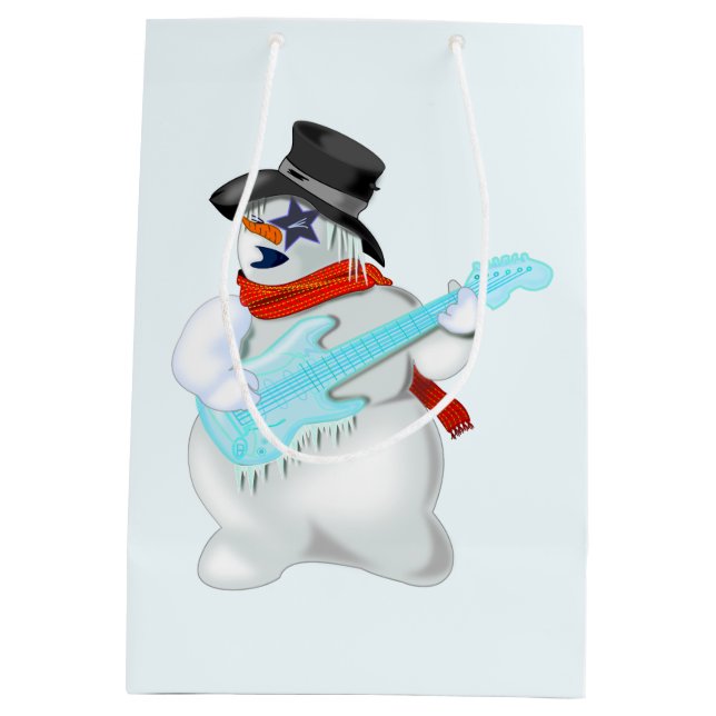 Rock and Roll Snowman Gift Bag (Back)