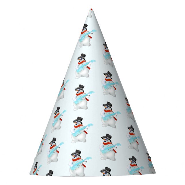 Rock and Roll Snowman Party Hat (Front)