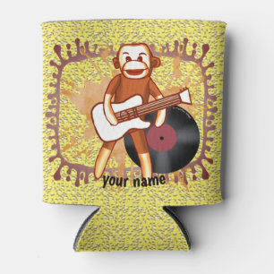 Rock and Roll Sock Monkey Can Cooler
