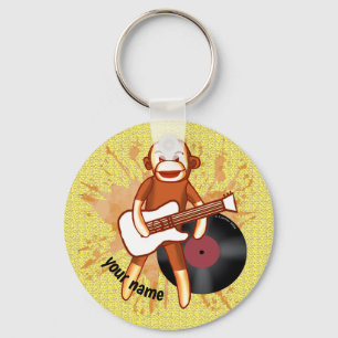 Rock and Roll Sock Monkey Key Ring