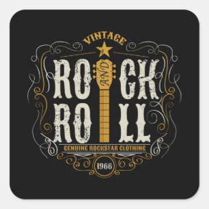 ROCK AND ROLL SQUARE STICKER