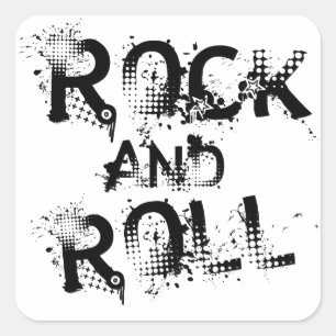 Rock and Roll Square Sticker