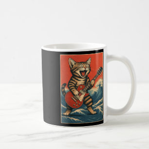Rock And Roll Surfing Guitarist Funny Cat Lover Gi Coffee Mug