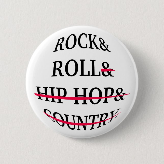 Rock and Roll Text 6 Cm Round Badge (Front)