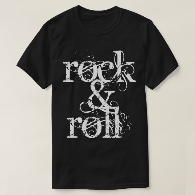 rock and roll typographic design T-Shirt (Design Front)