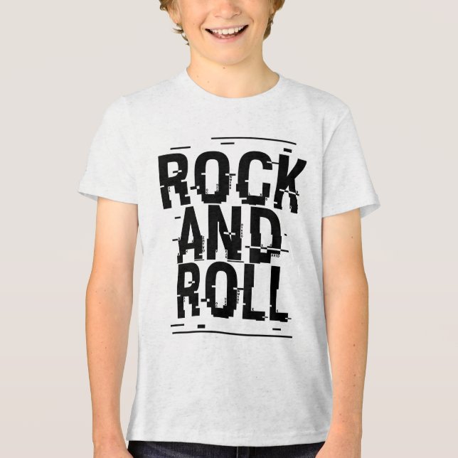 Rock and Roll typographic logo design  Tri-Blend Shirt (Front)