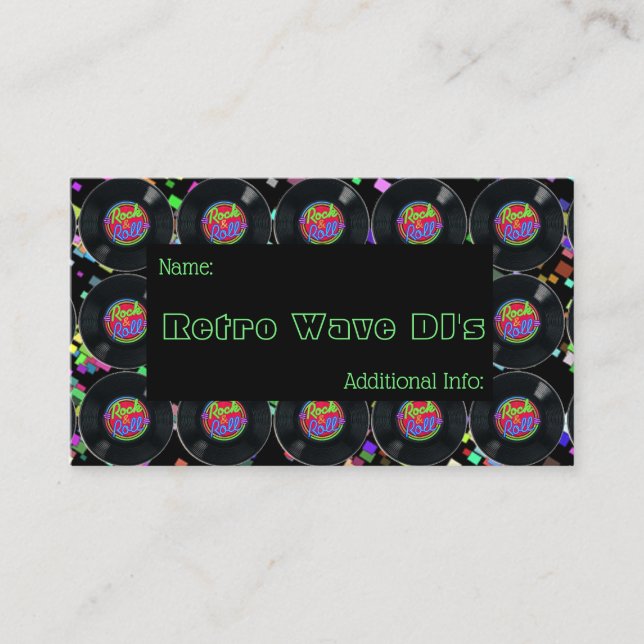 Rock And Roll Vinyl Business Card (Front)