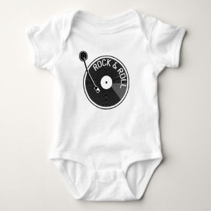 Rock And Roll Vinyl Record Baby Bodysuit