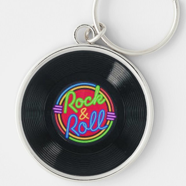 Rock and Roll Vinyl Record Key Chain (Front)