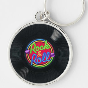 Rock and Roll Vinyl Record Key Chain