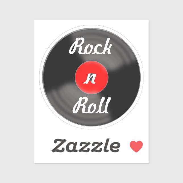 Rock and Roll Vinyl Record Stickers (Sheet)