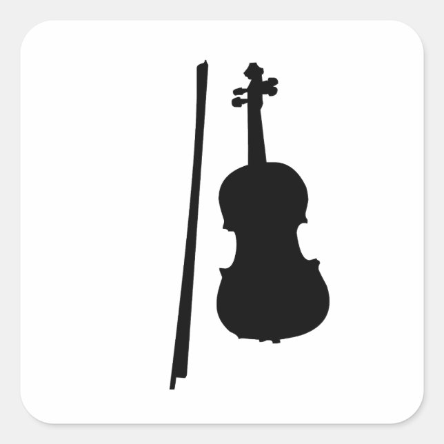 Rock and Roll Voilin Square Sticker (Front)