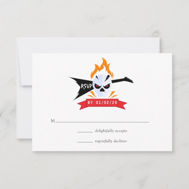 Rock and Roll Wedding RSVP Card (Front)