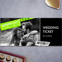 Rock and Roll Wedding Ticket Concert Boarding Pass