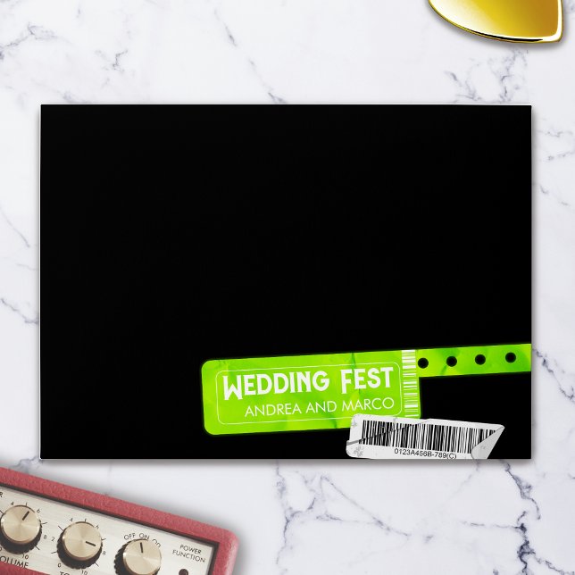 Rock and Roll Wedding Ticket Concert Boarding Pass Envelope (Rock and Roll Wedding Ticket Concert Boarding Pass Envelope)