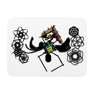 Rock around snowman magnet