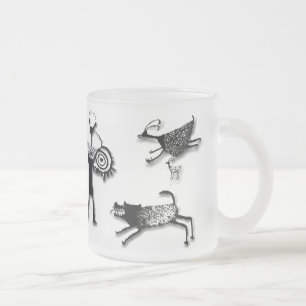 Rock Art Collage Frosted Glass Coffee Mug