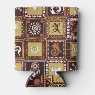 Rock Art Imitation: Vintage Pattern. Can Cooler