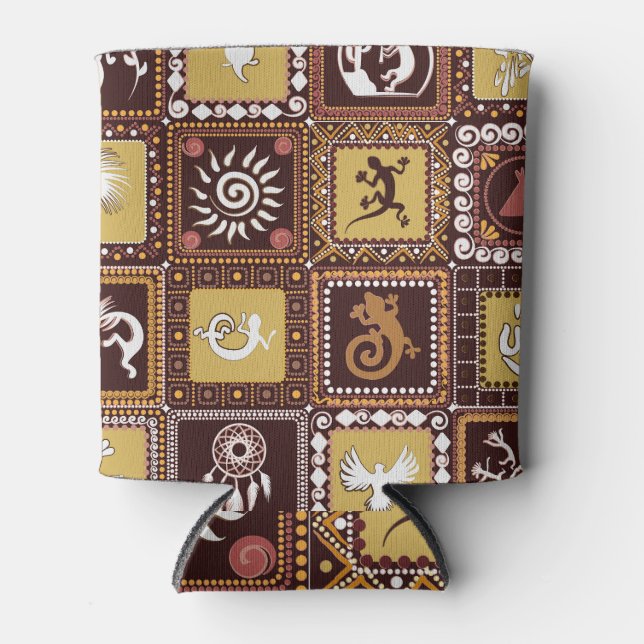 Rock Art Imitation: Vintage Pattern. Can Cooler (Front)