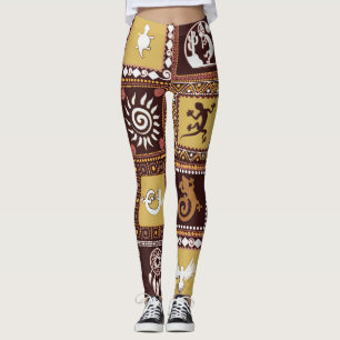 Rock Art Imitation: Vintage Pattern. Leggings