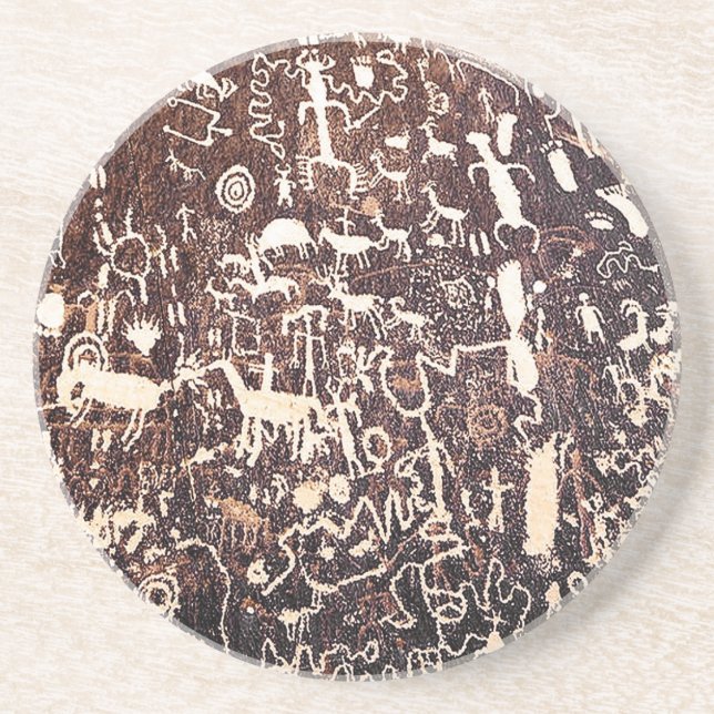 Rock Art Petroglyph Sandstone Coasters (Front)
