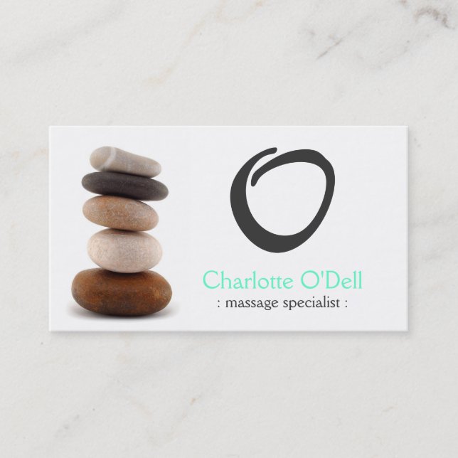 rock balancing monogram business card (Front)