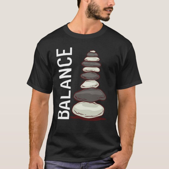 Rock Balancing Stone Stacking Game Balancer  1 T-Shirt (Front)