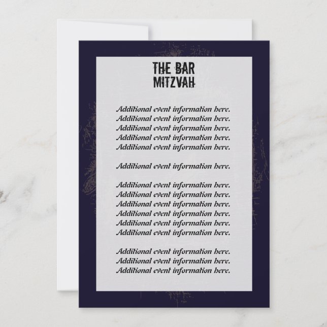 Rock Band Bar Mitzvah Info Card (Front)