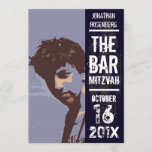 Rock Band Bar Mitzvah Invitation in Black<br><div class="desc">Who’s ready to rock the Bimah? He is. Make him a star and his Bar Mitzvah an event to remember. This Bar Mitzvah invitation has a distressed background in black with a complementary grunge font that pulls it all together. You can customise virtually all of the printed information with your...</div>