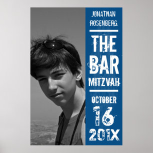 Rock Band Bar Mitzvah Poster in Blue