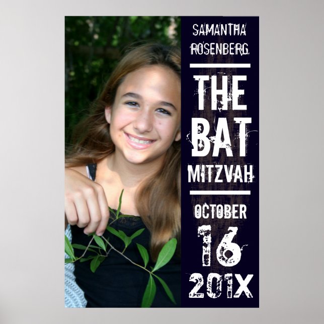 Rock Band Bat Mitzvah Poster in Black (Front)