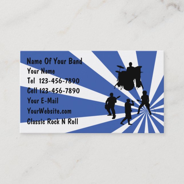 Rock Band Business Cards (Front)