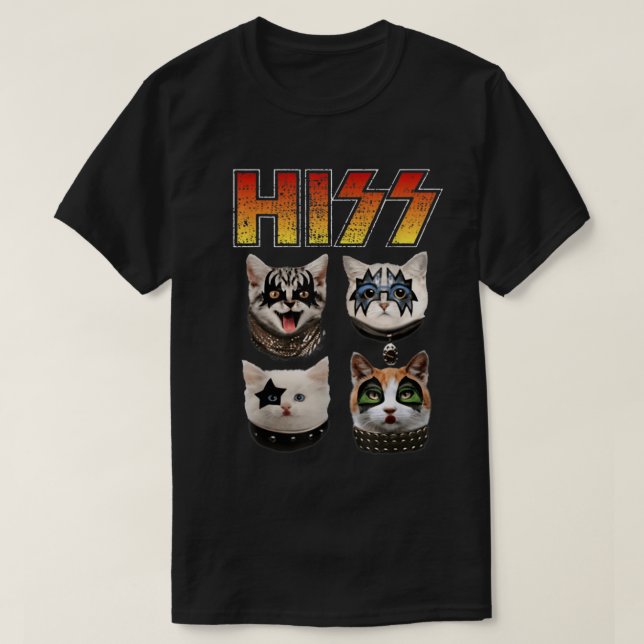 Rock Band Cats Meowtal Legends Design T-Shirt (Design Front)