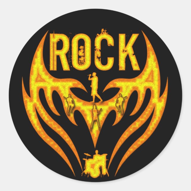 ROCK BAND CLASSIC ROUND STICKER (Front)
