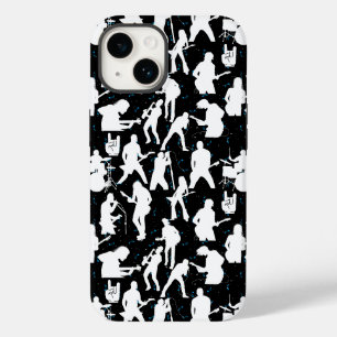 Rock Band Silhouette Pattern.w Black BG Case-Mate iPhone 14 Case