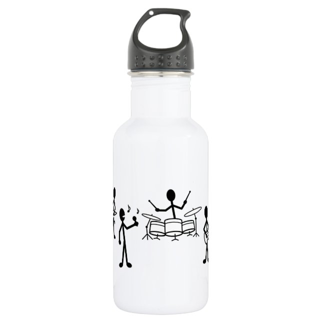 Rock Band Stick Figure 532 Ml Water Bottle (Front)