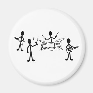 Rock Band Stick Figure Magnet