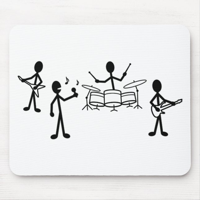 Rock Band Stick Figure Mouse Mat (Front)