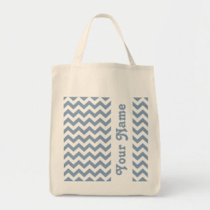 Rock Blue Safari Chevron with customisable name Tote Bag