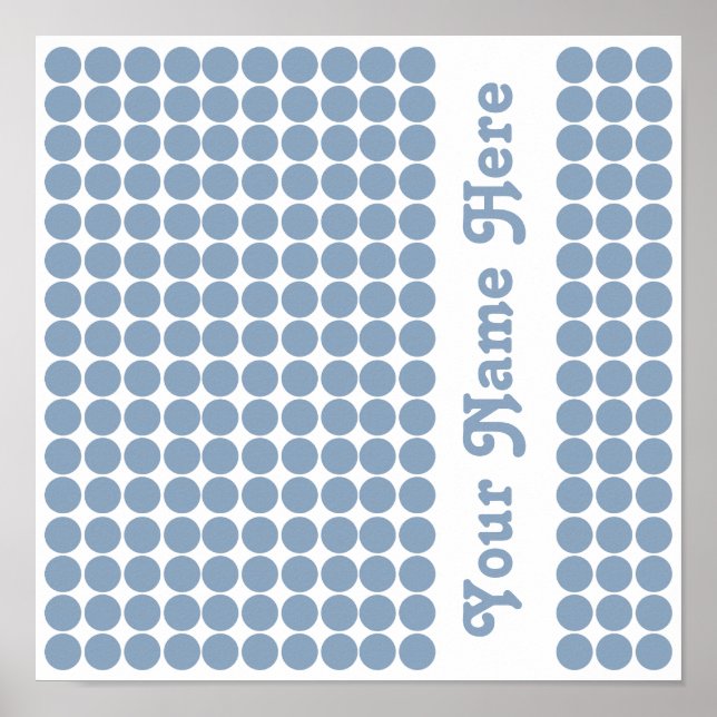 Rock Blue Safari Dot with name Poster (Front)