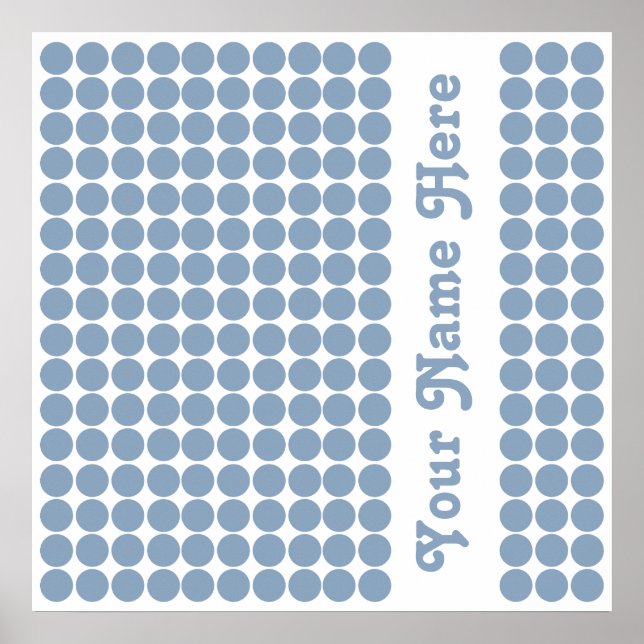 Rock Blue Safari Dot with name Poster (Front)