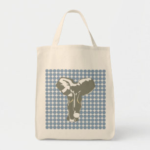 Rock Blue Safari Dot with Pop Art Elephant Tote Bag