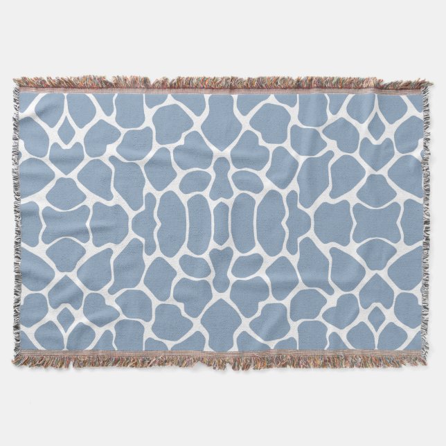 Rock Blue Safari Giraffe Throw Blanket (Front)