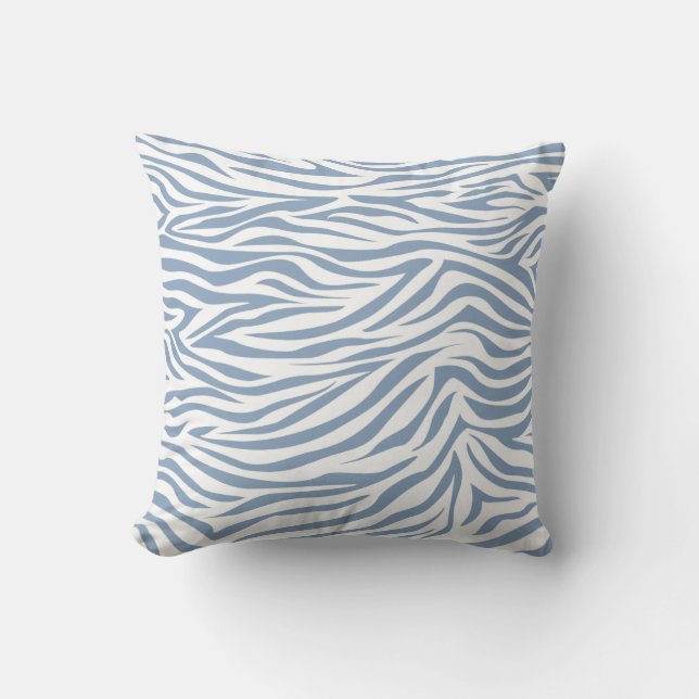 Rock Blue Safari Zebra Cushion (Front)