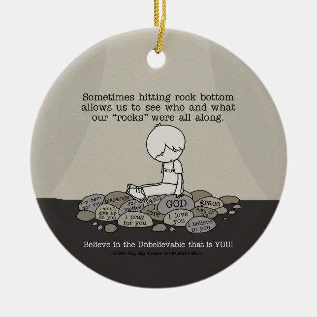 Rock Bottom Ceramic Tree Decoration (Front)