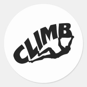 Rock Bouldering Climbing Silhouette Classic Round Sticker