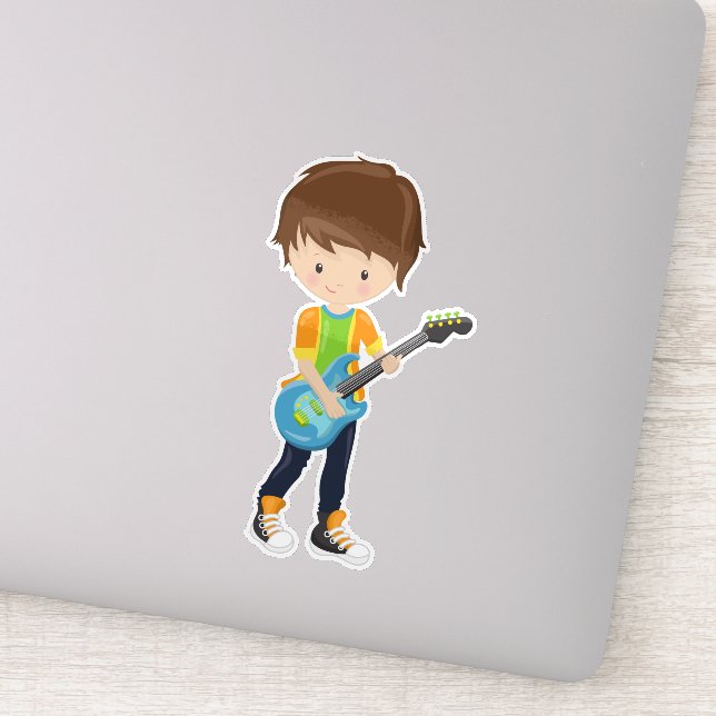 Rock Boy, Brown Hair, Guitar Player, Band, Music (Detail)