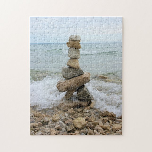 Rock Cairn at the Lake - 11x14 - 252 pcs Jigsaw Puzzle (Vertical)